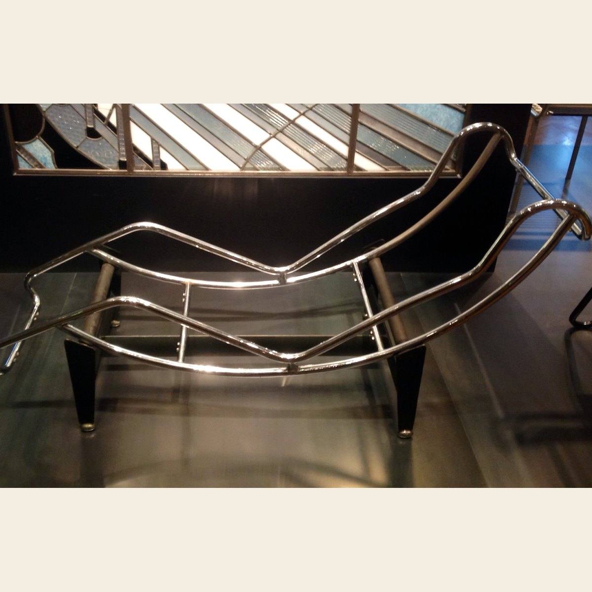 The LC4 chaise longue, photographed in a museum collection