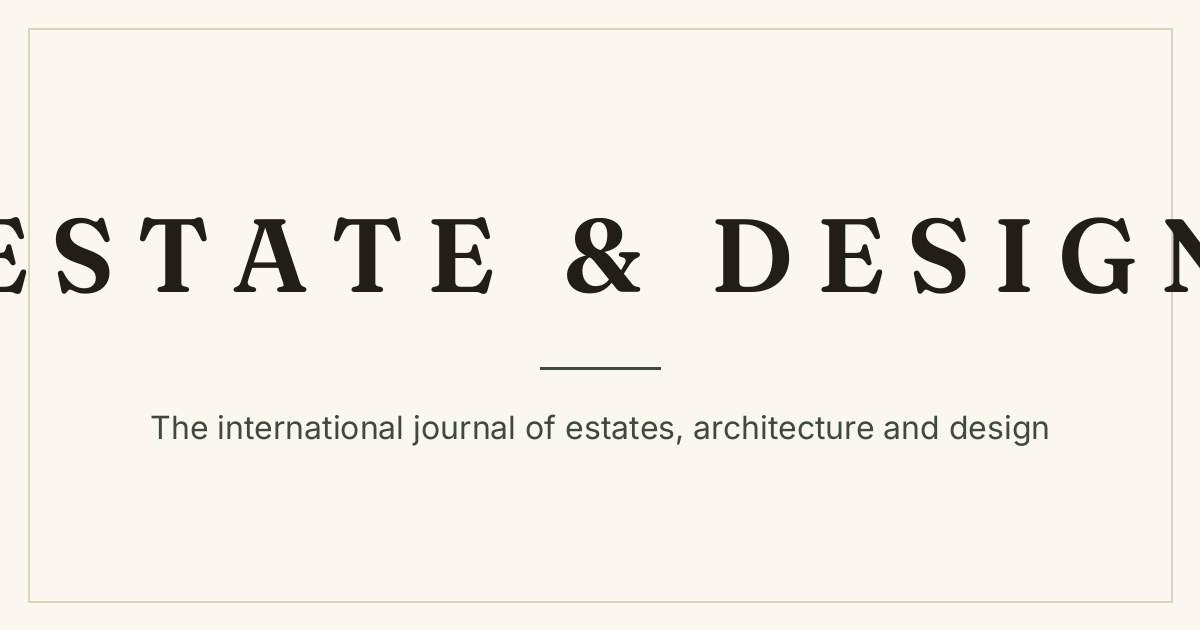 Estate & Design social share image: brand card, paper and ink