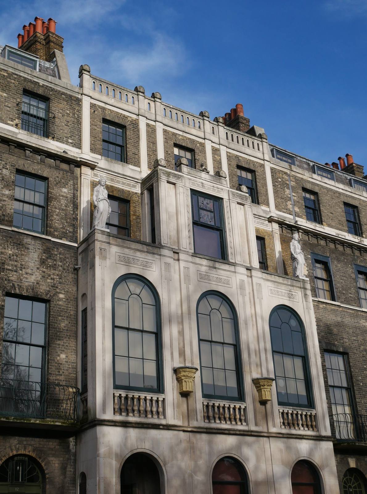 Sir John Soane's Museum, London, the projecting Portland stone facade of No. 13 Lincoln's Inn Fields