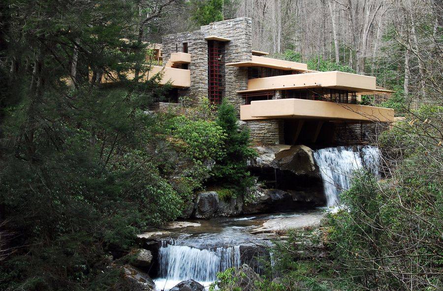 Fallingwater, the cantilevered concrete terraces over Bear Run