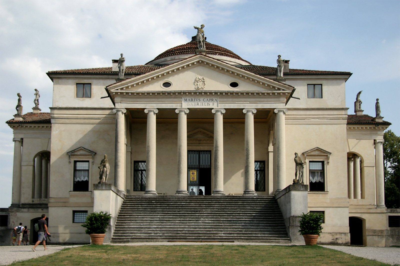 Villa Rotonda, Vicenza, the temple portico and dome of Palladio's square villa